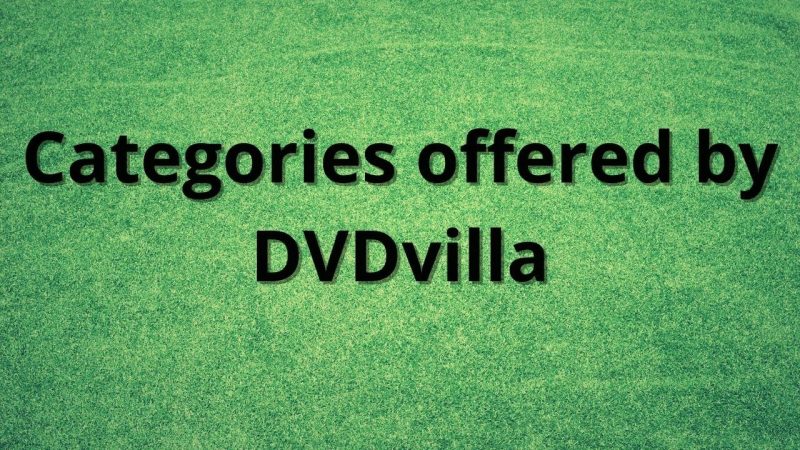 Categories offered by DVDvilla